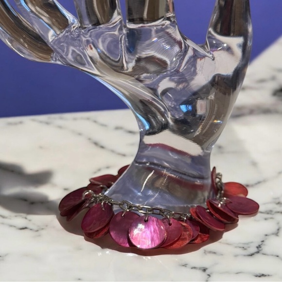 💟💎Vintage Chic Dark Pink Shell Bracelet - Picture 2 of 13